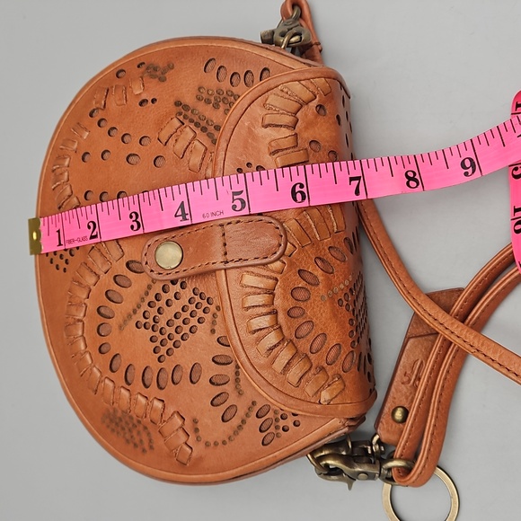 FRYE Vivian Leather Crossbody Mini Bag Light Brown - Picture 15 of 15